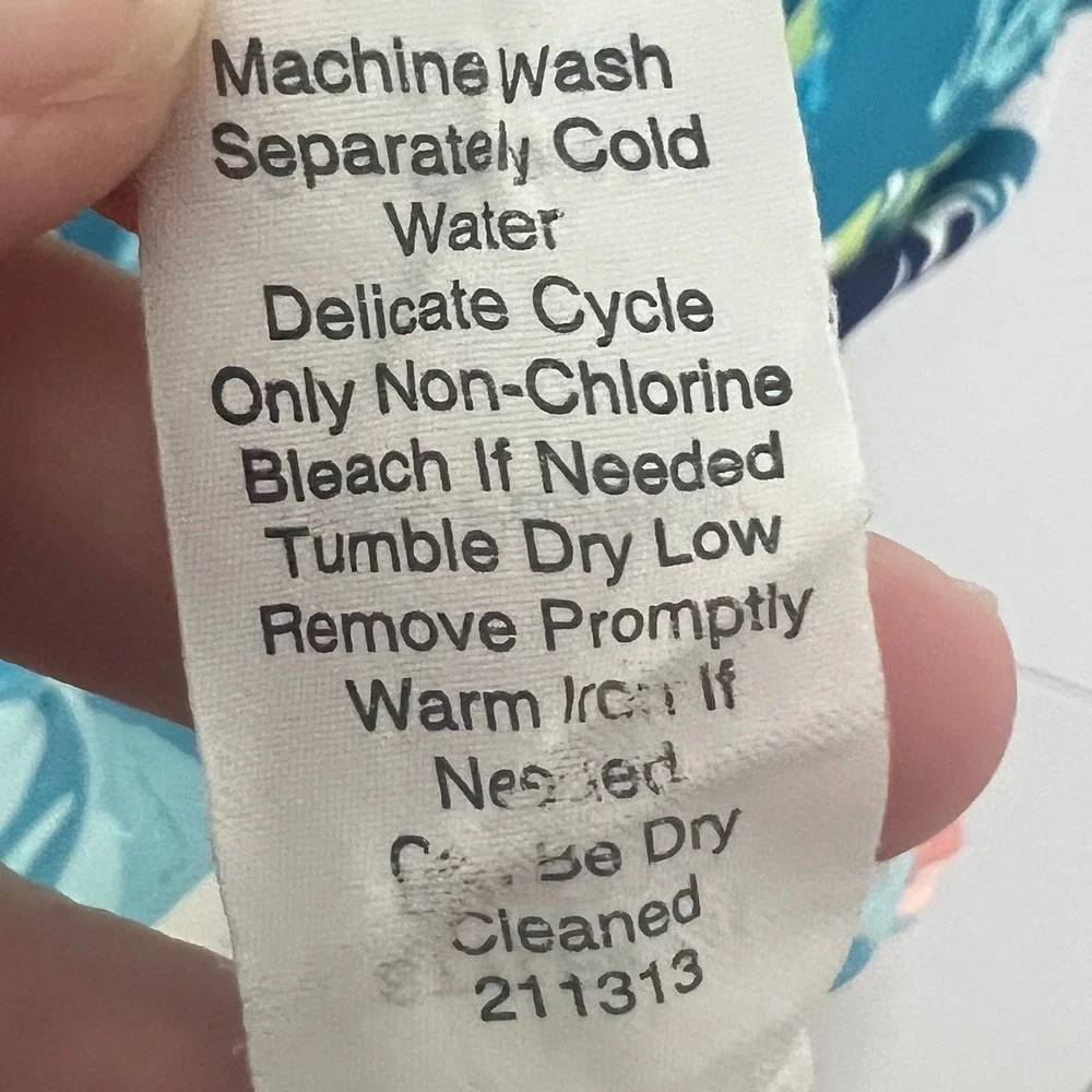 Cabi Sleeveless Blouse XL Blue Floral Faux Wrap Surplice Spring Blossom Career - Picture 12 of 13